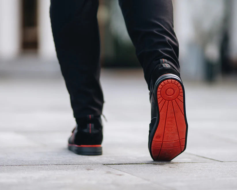 BLACK/RED FULL LEATHER DARTS SHOE