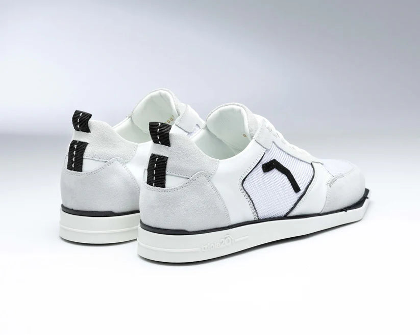 WHITE/BLACK LEATHER/MESH DARTS SHOE