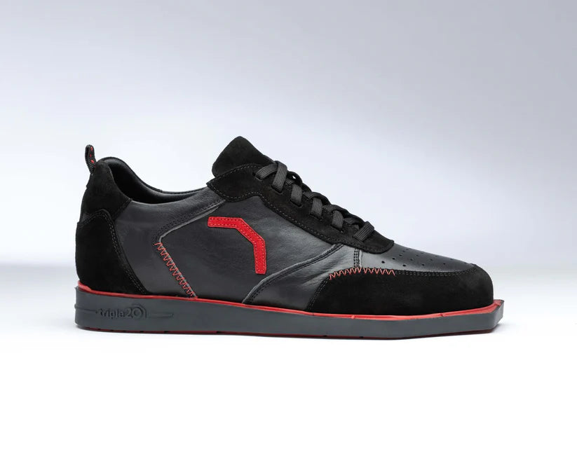 BLACK/RED FULL LEATHER DARTS SHOE