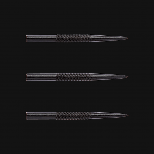 SPIRAL BLACK STEEL TIP POINTS 32mm