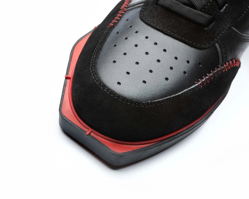 BLACK/RED FULL LEATHER DARTS SHOE