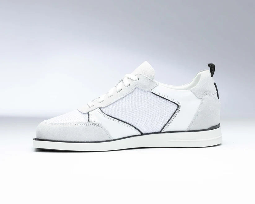 WHITE/BLACK LEATHER/MESH DARTS SHOE